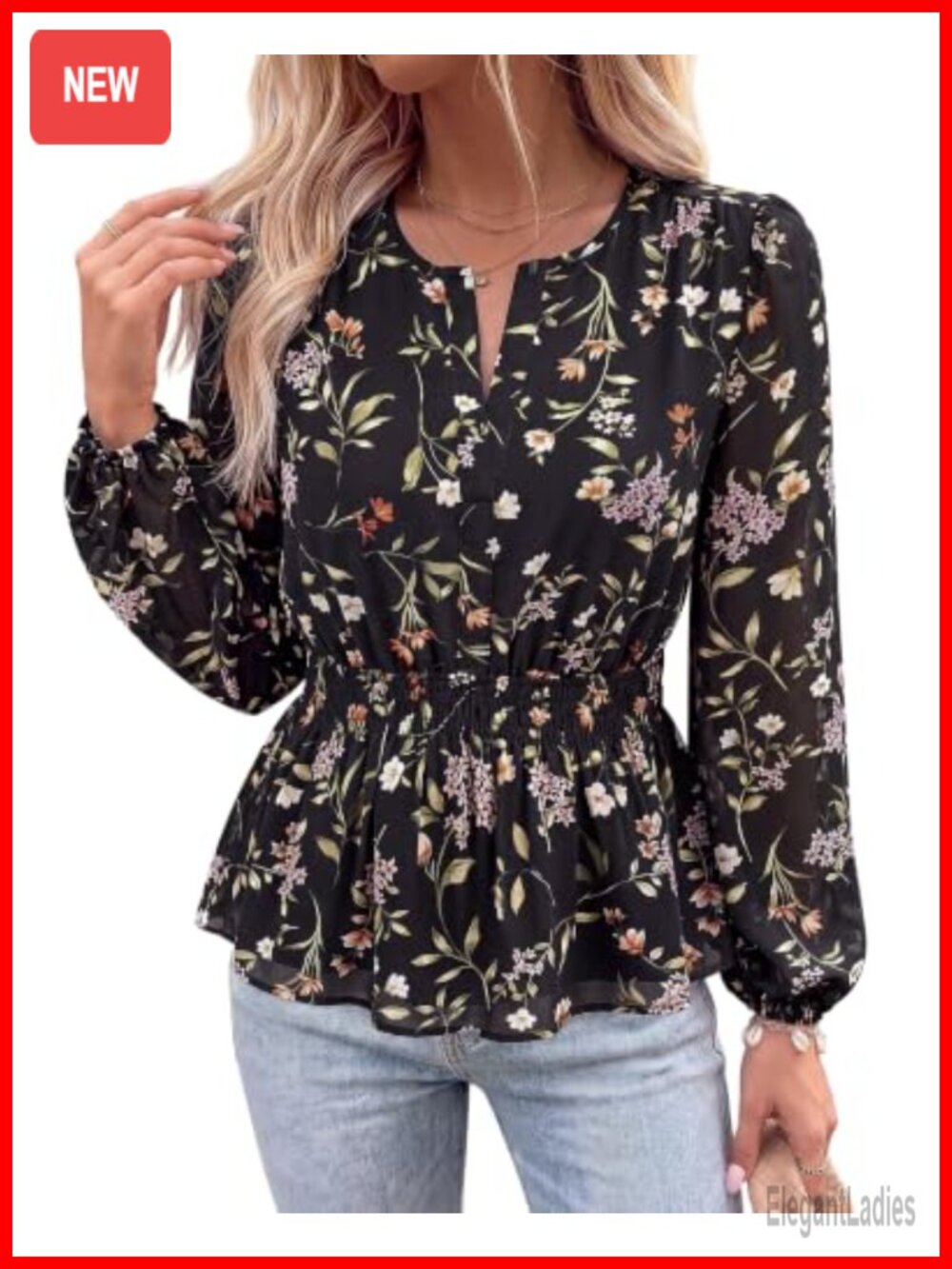 BTFBM Womens Tops Dressy Casual Floral V Neck Long Sleeve Chiffon Shirts